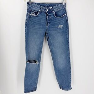 & Denim Boyfriend Low Waist Distressed Jeans 27